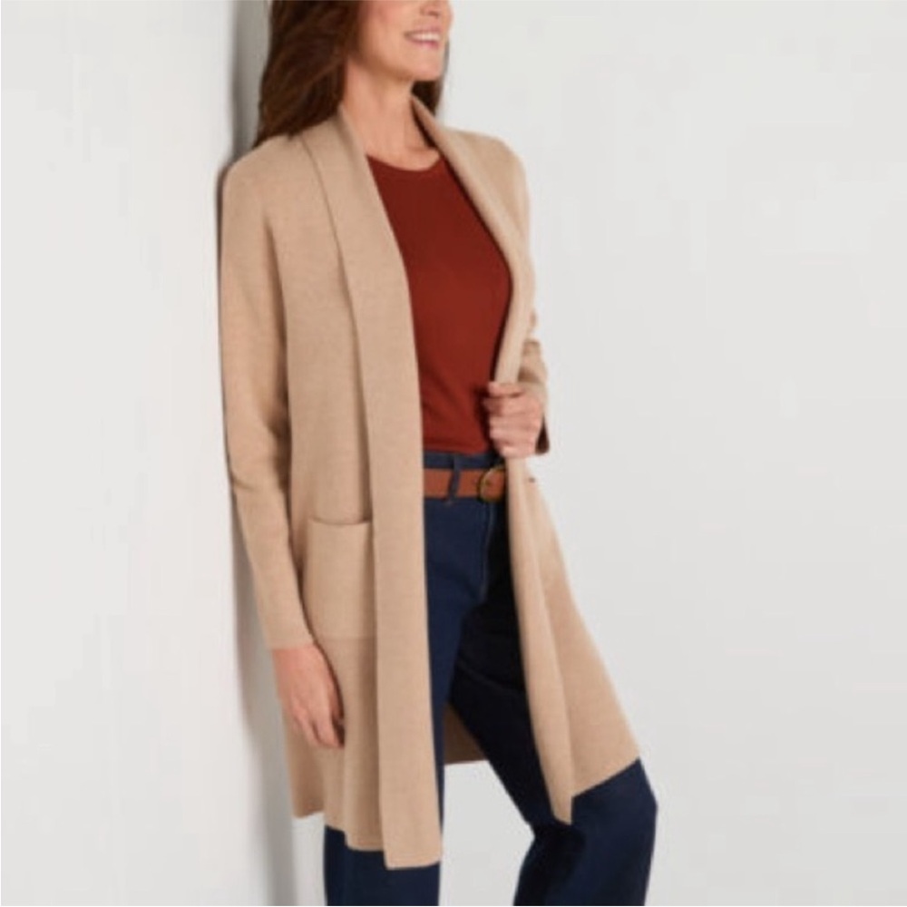Liz Claiborne Collarless Long Sweater Blazer